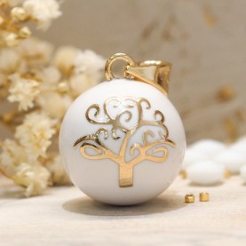 Tree of Life White Gold Plated Pregnancy Bola
