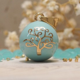 Tree of Life Lagoon Blue Gold Plated Pregnancy Bola