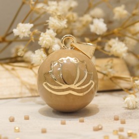 Pregnancy Bola Lotus Flower Cappuccino Gold Plated