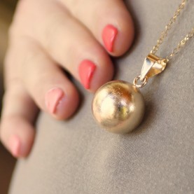 Pregnancy Bola Matte Brushed Gold Plated