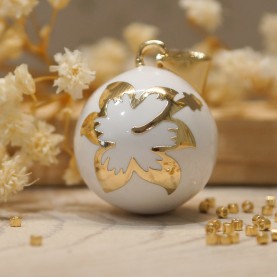 Pregnancy Bola Daylily White Yellow Gold Plated