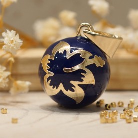 Pregnancy Bola Daylily Midnight Yellow Gold Plated