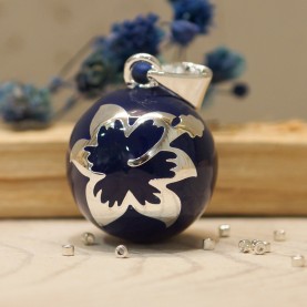 Pregnancy Bola Daylily Midnight Silver Plated