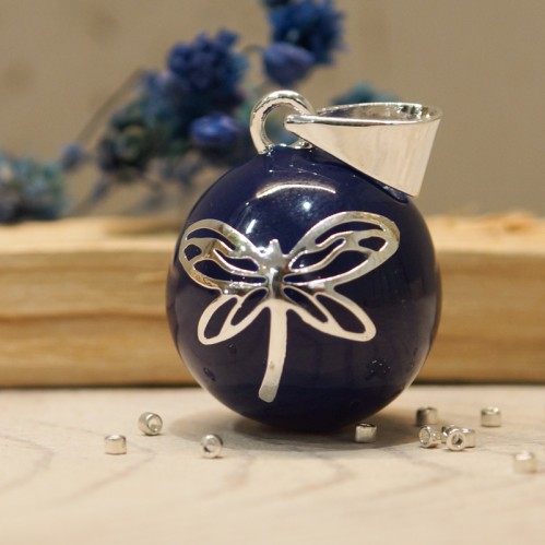 Bola de grossesse Libellule Midnight plaqué argent