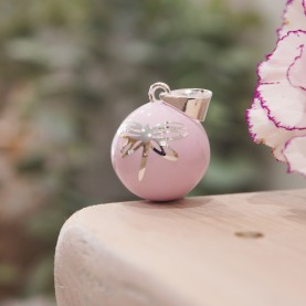 Pregnancy Bola Dragonfly Mauve Silver Plated
