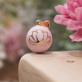 Pregnancy Bola Lotus Flower Mauve Gold Plated