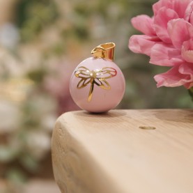 Pregnancy Bola Dragonfly Mauve Gold Plated