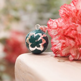 Pregnancy Bola Daylily Emerald Green Silver Plated