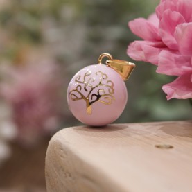 Pregnancy Bola Tree of Life Mauve Gold Plated