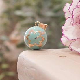 Pregnancy Bola Daylily Lagoon Blue Gold Plated