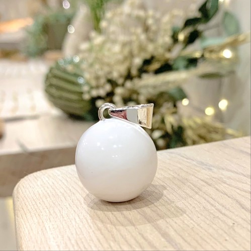 Bola de grossesse p'tit nature blanc plaqué argent