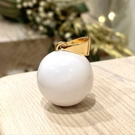 Bola de grossesse p'tit nature blanc plaqué or