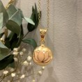 Pregnancy Bola Enamel Lotus Flower Frosted Apricot Rose Gold Plated