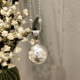 Pregnancy Bola Matte Dragonfly Silver Plated